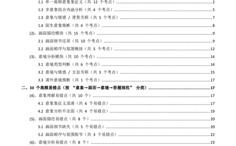 近5年全国各地语文中考意象、画面与意境50个高频考点+30个高频易错点_中考复习资料_语数英物化_1语文中考复习_2026年中考复习（更新中）_2026年全国中考语文一轮复习讲义