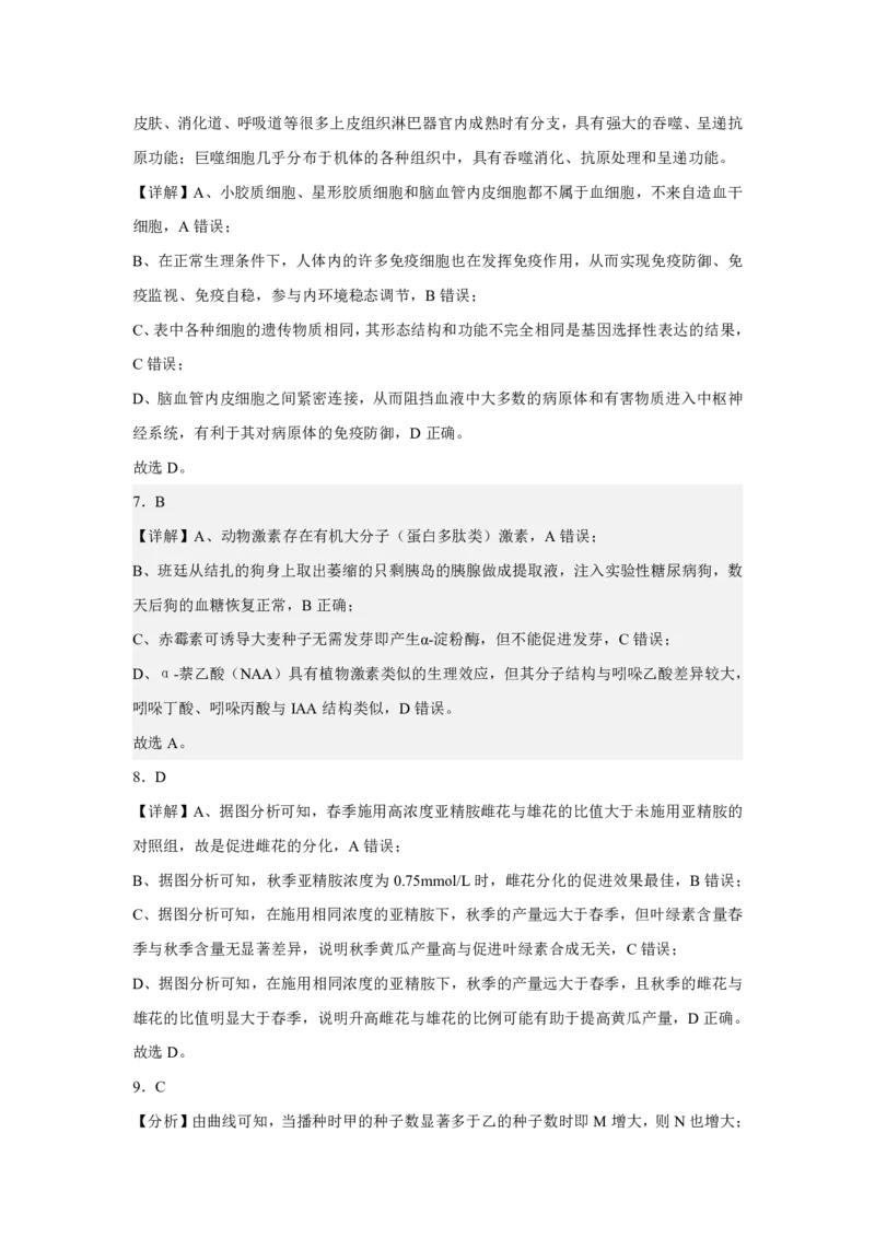 安徽省皖中名校联考2025-2026学年高二上学期2月期末生物答案_2026年02月高二试卷_260211安徽省智学大联考&middot;皖中名校联盟2024-2025学年高二上学期期末检测