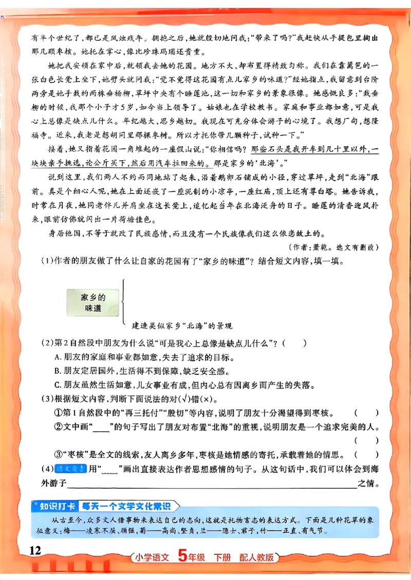 语文王朝霞活页同步练习册5下_2026春小学教辅大合集_8-26春《王朝霞》系列_02.2026春WZX活页同步练习册_26春语文