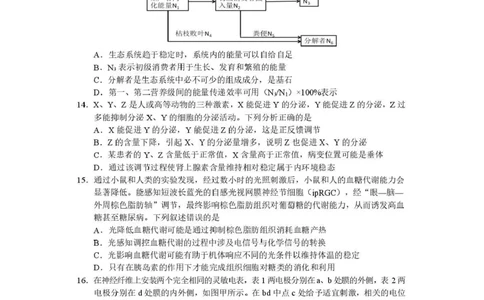 攀枝花市2025-2026学年度高二（上）教学质量监测样卷生物_2026年02月高二试卷_260203四川省攀枝花市2025-2026学年度高二（上）教学质量监测样卷（全）