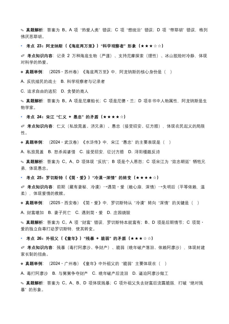 近5年全国各地中考语文名著阅读（全国通用）150+个高频考点+50个高频易错点_中考复习资料_语数英物化_1语文中考复习_2026年中考复习（更新中）_2026年全国中考语文一轮复习讲义