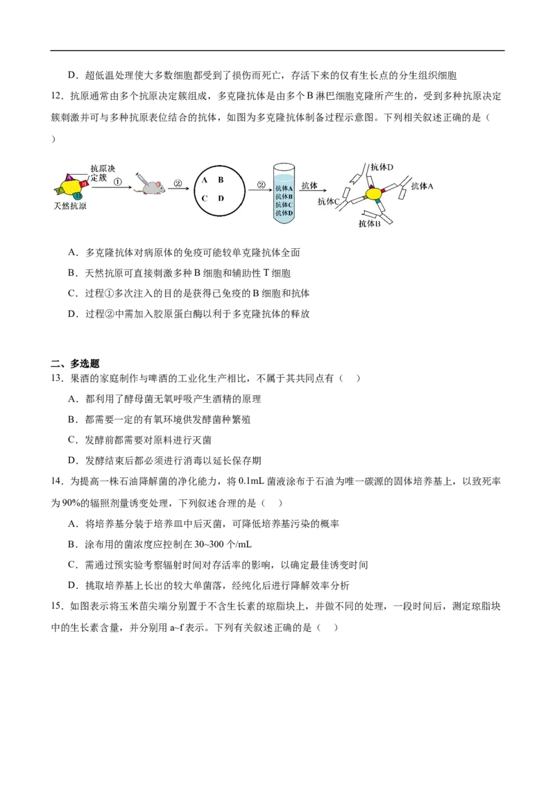湖南省长沙市雅礼中学2025-2026学年高二上学期期末考试生物试卷（含答案）_2026年02月高二试卷_260207湖南省长沙市雅礼中学2025-2026学年高二上学期期末考试