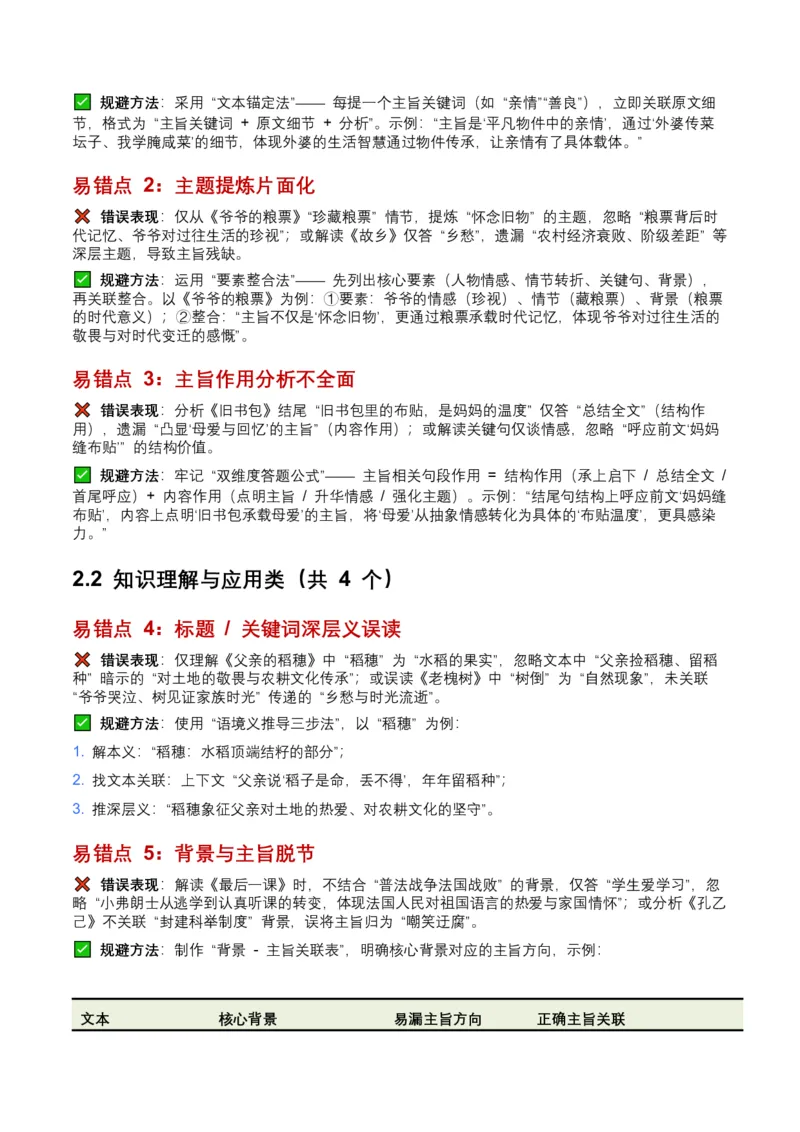 近5年全国各地中考语文记叙文主旨分析6个高频考点+7个高频易错点_中考复习资料_语数英物化_1语文中考复习_2026年中考复习（更新中）_2026年全国中考语文一轮复习讲义