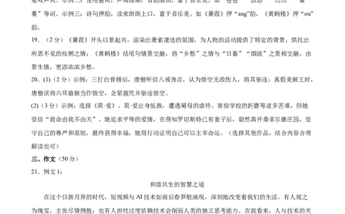 语文（河南卷）（参考答案及评分标准）_中考复习资料_语数英物化_1语文中考复习_赠送：2025中考模拟题_2025年语文三模_语文（河南卷）-2025年中考第三次模拟考试