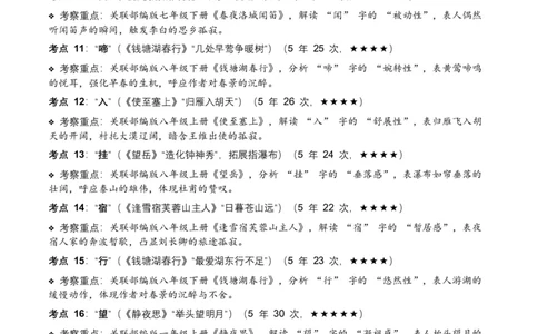 近5年全国中考语文古诗文词句赏析（炼字、炼句)300高频考点+100高频易错点_中考复习资料_语数英物化_1语文中考复习_2026年中考复习（更新中）_2026年全国中考语文一轮复习讲义