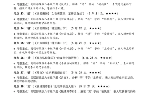 近5年全国中考语文古诗文词句赏析（炼字、炼句)300高频考点+100高频易错点_中考复习资料_语数英物化_1语文中考复习_2026年中考复习（更新中）_2026年全国中考语文一轮复习讲义