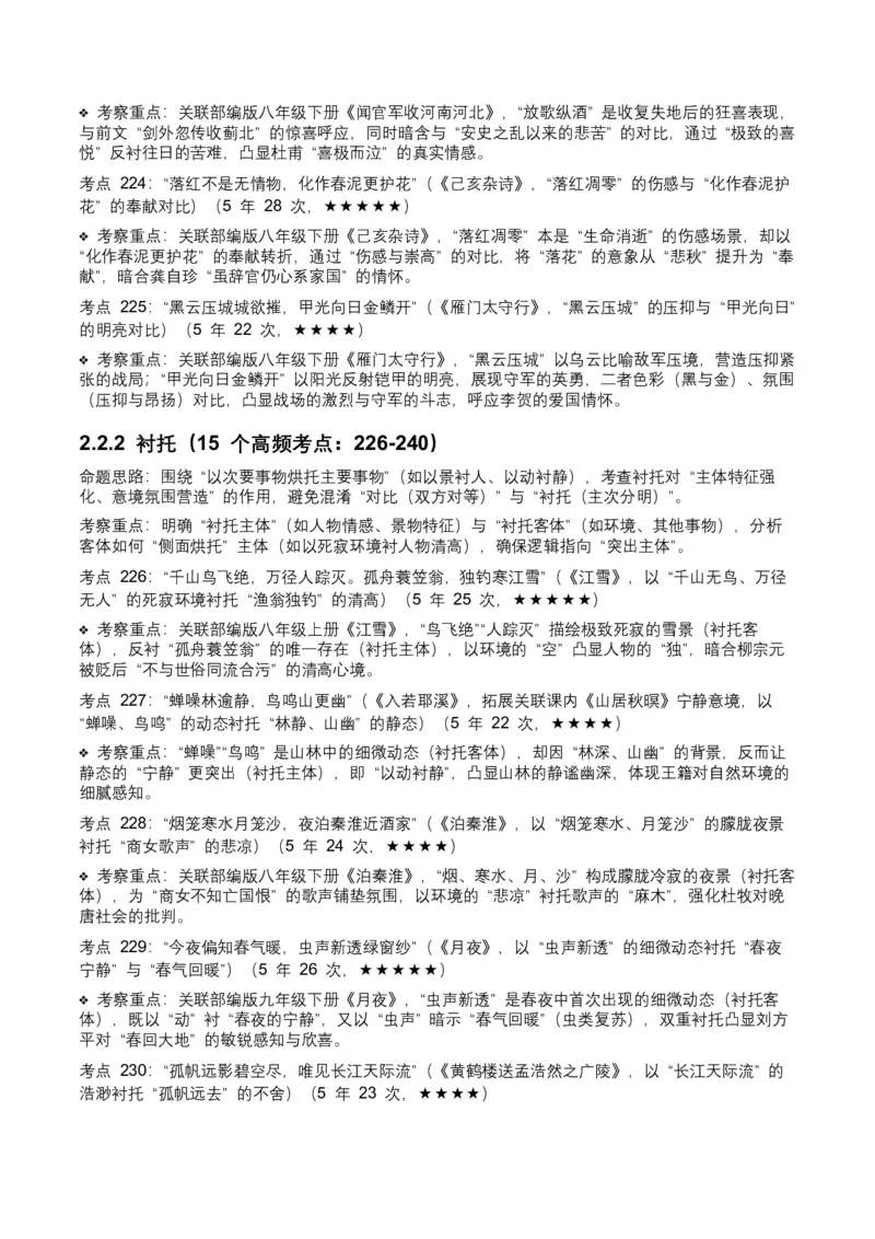 近5年全国中考语文古诗文词句赏析（炼字、炼句)300高频考点+100高频易错点_中考复习资料_语数英物化_1语文中考复习_2026年中考复习（更新中）_2026年全国中考语文一轮复习讲义
