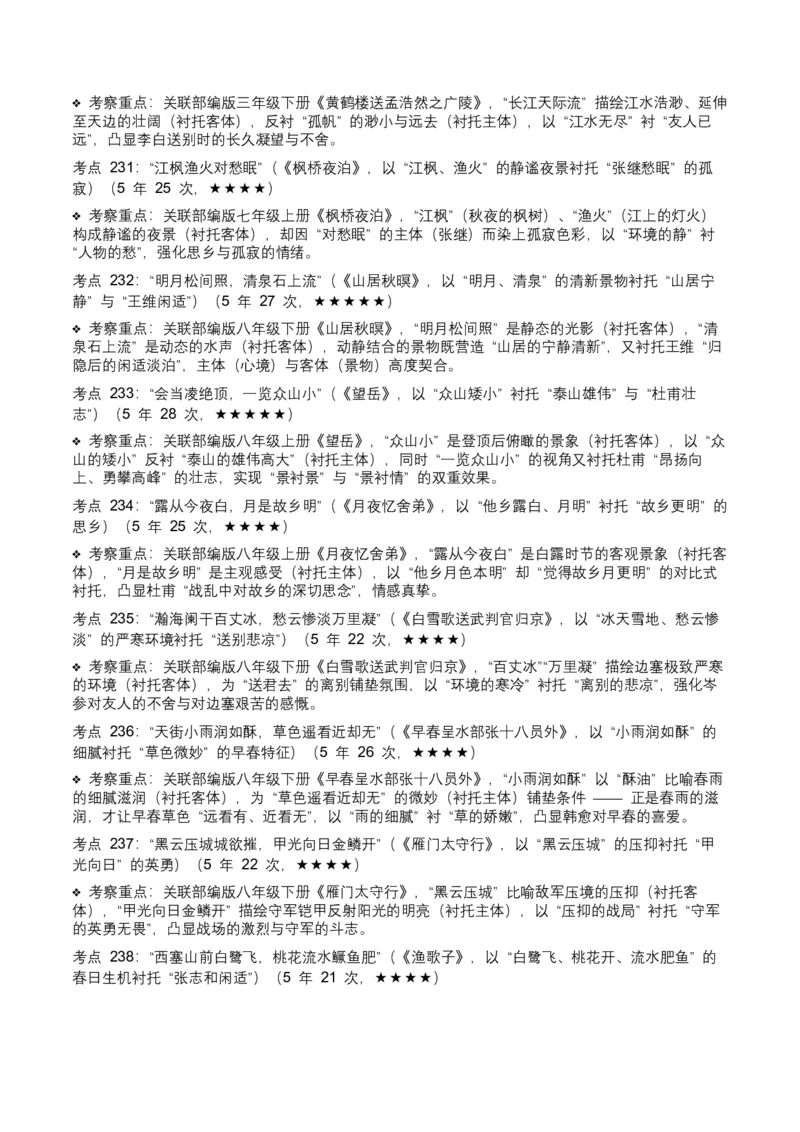 近5年全国中考语文古诗文词句赏析（炼字、炼句)300高频考点+100高频易错点_中考复习资料_语数英物化_1语文中考复习_2026年中考复习（更新中）_2026年全国中考语文一轮复习讲义