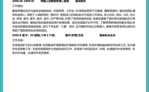 3_小升初《学生简历模板》单页+多页_行业简历_07、医护简历50款_医生简历模板23款