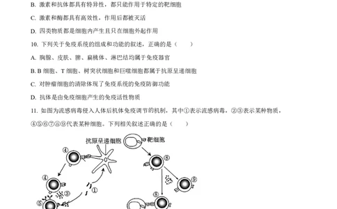 生物2025-2026长春汽三高二上期末考试_2026年02月高二试卷_260209吉林省长春市长春汽车经济技术开发区第三中学2025-2026学年高二上学期期末考试（全）