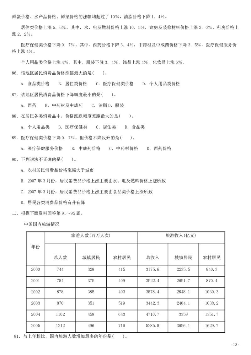 2007年9月四川省招警考试《行测》真题_国考省考_省考真题_25四川公务员考试真题pdf版_四川公务员考试真题&mdash;&mdash;行测（07-25）_题目