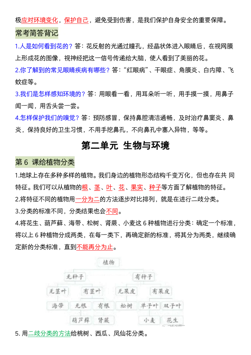 《科学期末全册考点汇编》青岛版_科学道法知识点+专项练习_科学知识点+单元卷+期末卷