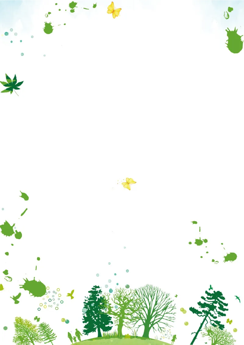 升学君整理绿色树木树叶底纹-小升初简历模板_小升初《学生简历模板》单页+多页_66份小升初简历整理