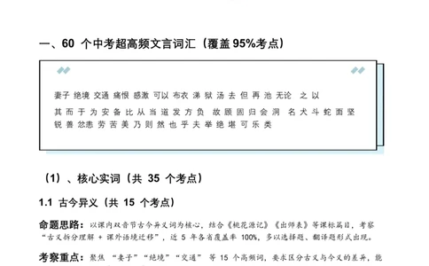 近5年全国各地中考语文古诗文阅读（文言词汇）200个高频考点+50个高频易错点_中考复习资料_语数英物化_1语文中考复习_2026年中考复习（更新中）_2026年全国中考语文一轮复习讲义