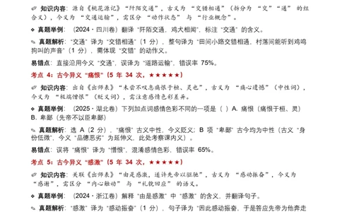 近5年全国各地中考语文古诗文阅读（文言词汇）200个高频考点+50个高频易错点_中考复习资料_语数英物化_1语文中考复习_2026年中考复习（更新中）_2026年全国中考语文一轮复习讲义