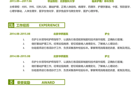 6_小升初《学生简历模板》单页+多页_行业简历_07、医护简历50款_护士简历模板27款