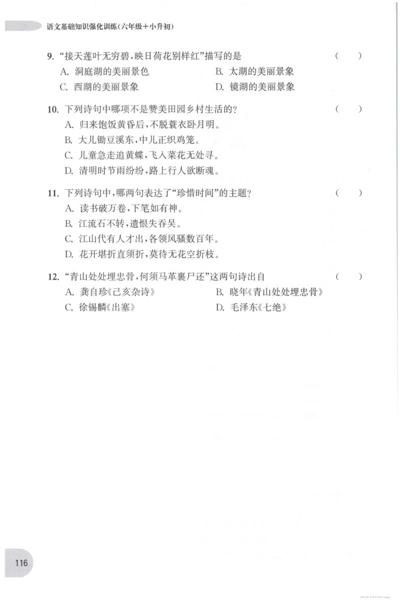 语文基础--6年级_2026春小学教辅大合集_10-26春《周计划》小学语数英系列_周计划-小学语文基础知识强化