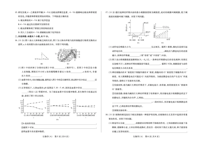 安徽省合肥六中等学校2024级高二上学期2月期末考试生物_2026年02月高二试卷_260214安徽省合肥六中等学校2024级高二上学期2月期末考试（全科）