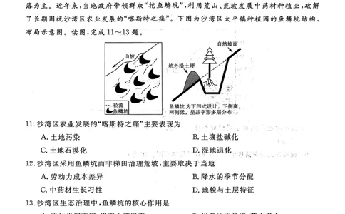 山西省晋城市2025-2026学年高二上学期2月期末地理试题（图片版，含答案解析）_2026年02月高二试卷_260219山西省晋城市2025-2026学年高二上学期2月期末自测（全）