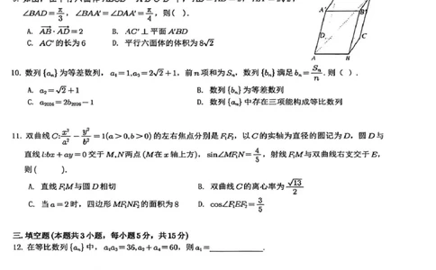 四川省成都市树德中学2025-2026学年高二上学期期末考试数学试题含答案_2026年02月高二试卷_260205四川省成都市树德中学2025-2026学年高二上学期期末（全）