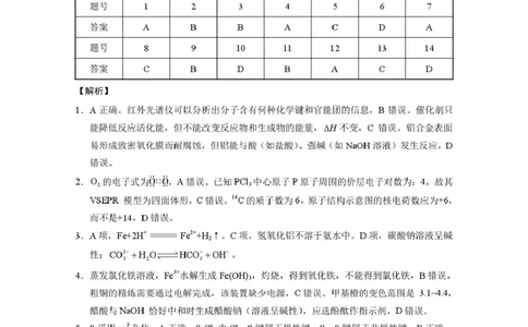昭通市第一中学2026年春季学期高二年级开学考试化学-答案_副本_2026年03月高二试卷_260326云南昭通市第一中学2025-2026学年春季学期高二年级开学考试