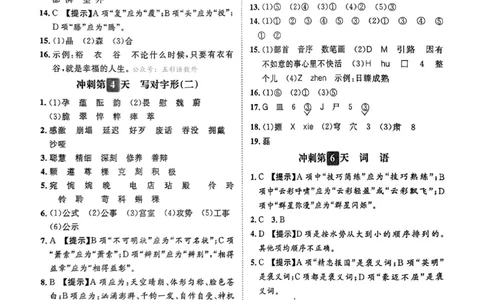 小升初语文《阳光同学冲刺48天》测评+辅导+真题卷答案_小升初冲刺48天（语数英）_小升初语文《阳光同学冲刺48天》
