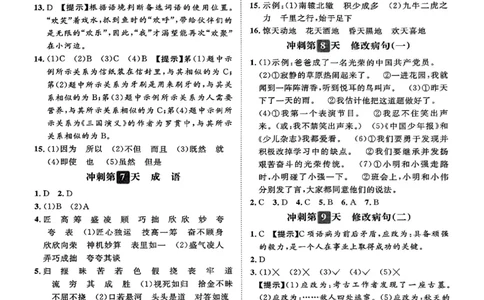 小升初语文《阳光同学冲刺48天》测评+辅导+真题卷答案_小升初冲刺48天（语数英）_小升初语文《阳光同学冲刺48天》