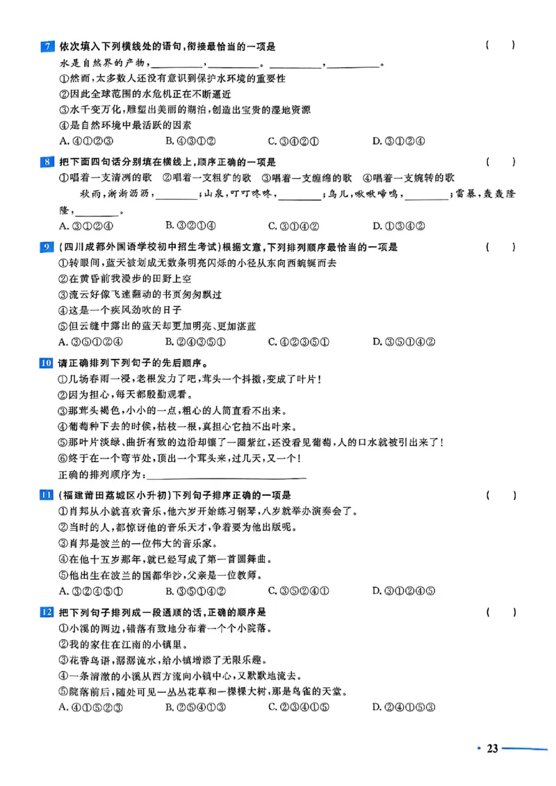 小升初语文《阳光同学冲刺48天》测评版_小升初冲刺48天（语数英）_小升初语文《阳光同学冲刺48天》