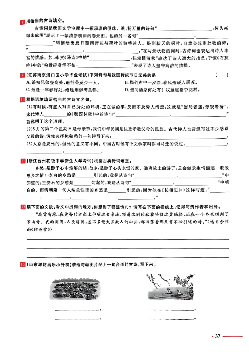 小升初语文《阳光同学冲刺48天》测评版_小升初冲刺48天（语数英）_小升初语文《阳光同学冲刺48天》