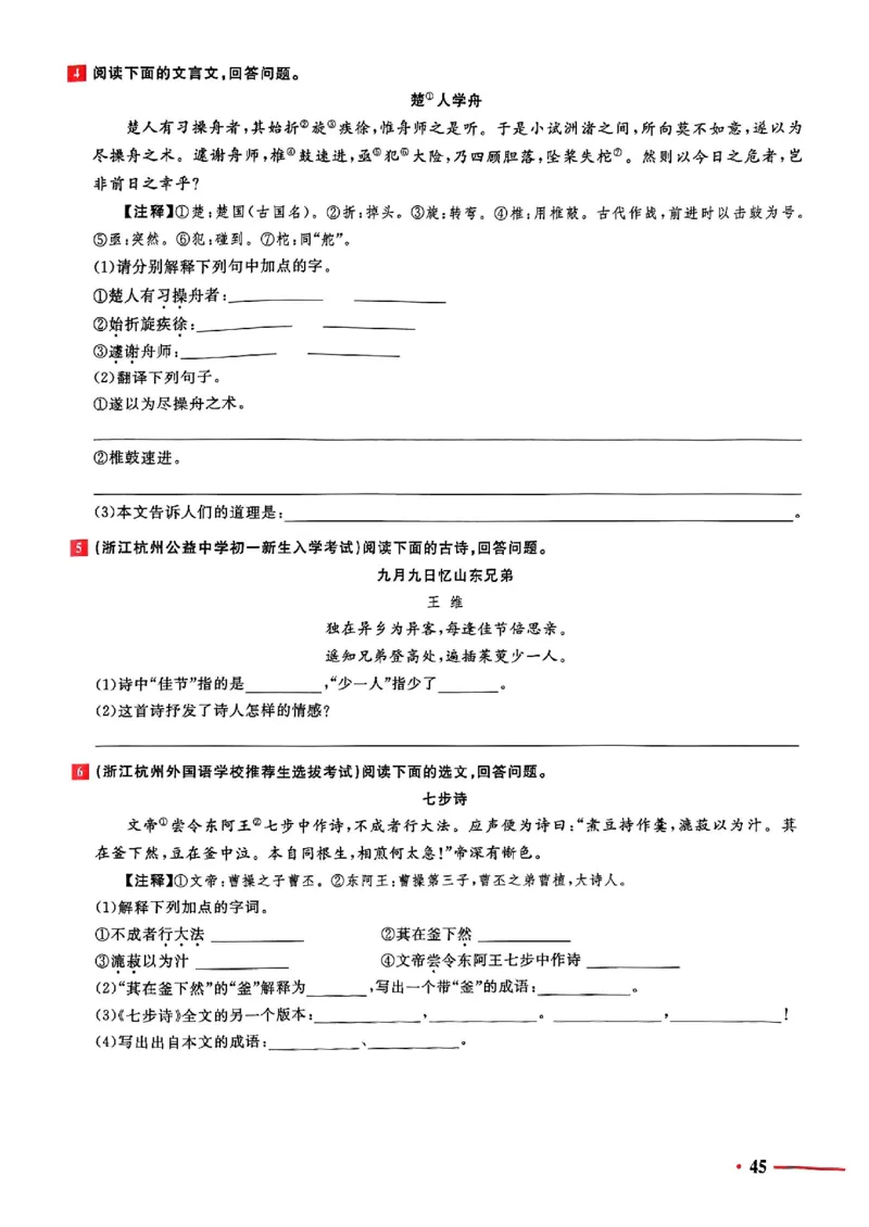 小升初语文《阳光同学冲刺48天》测评版_小升初冲刺48天（语数英）_小升初语文《阳光同学冲刺48天》