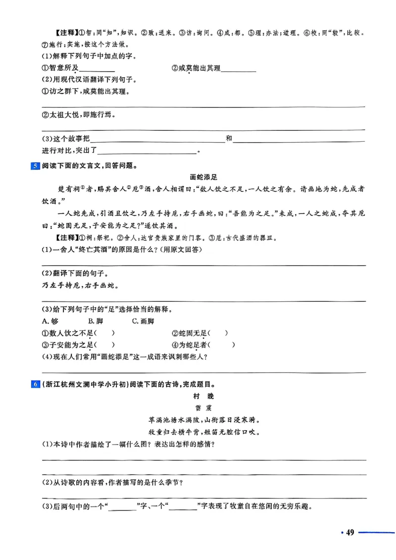 小升初语文《阳光同学冲刺48天》测评版_小升初冲刺48天（语数英）_小升初语文《阳光同学冲刺48天》