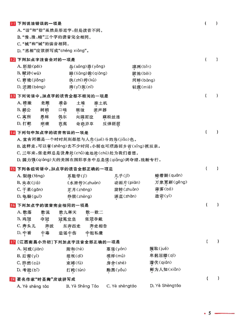 小升初语文《阳光同学冲刺48天》测评版_小升初冲刺48天（语数英）_小升初语文《阳光同学冲刺48天》