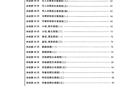 小升初语文《阳光同学冲刺48天》测评版_小升初冲刺48天（语数英）_小升初语文《阳光同学冲刺48天》