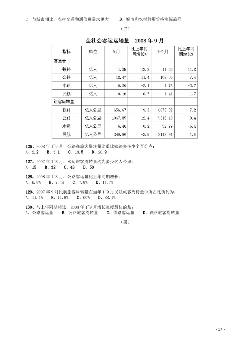 2009年北京公务员考试《行测》（社招）_国考省考_省考真题_02北京公务员考试真题pdf版_北京行测09-23_真题
