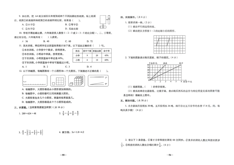 小学毕业升学必做的16套试卷数学_小学毕业升学必做的16套卷