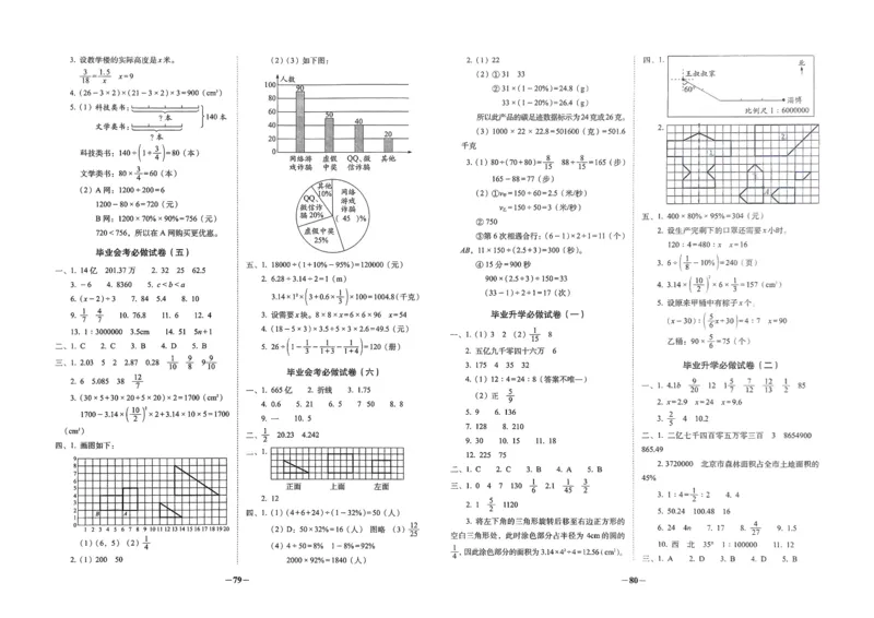小学毕业升学必做的16套试卷数学_小学毕业升学必做的16套卷