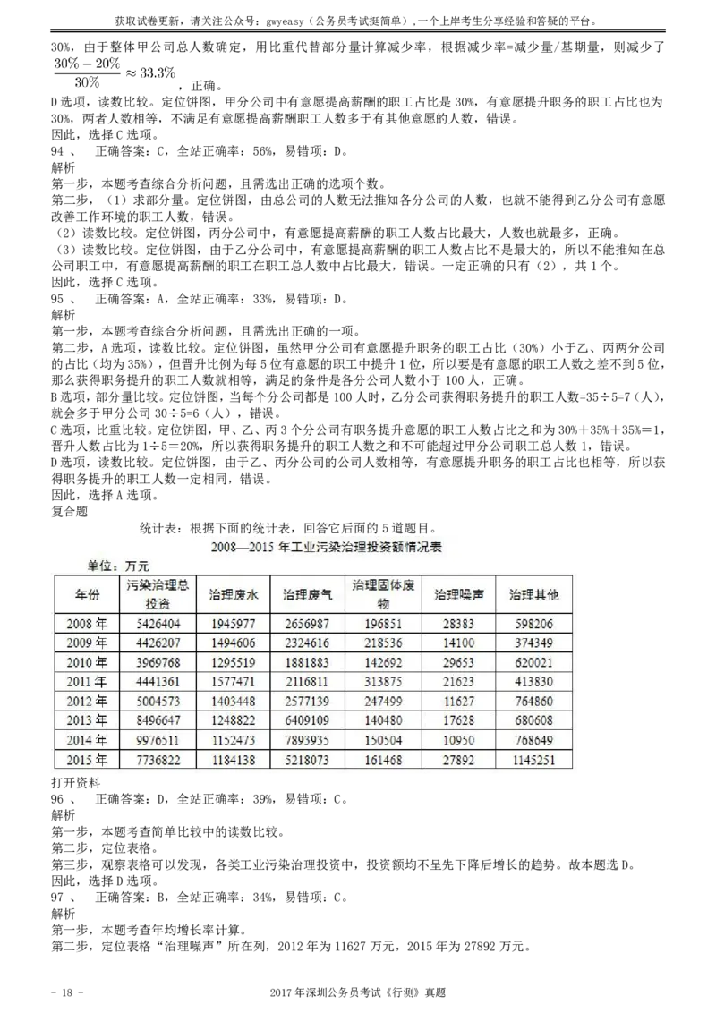 2017年深圳市公务员录用考试《行测》真题答案及解析_国考省考_省考真题_33深圳公务员考试真题pdf版_深圳公务员考试真题&mdash;&mdash;行测（08~24年）_答案及解析