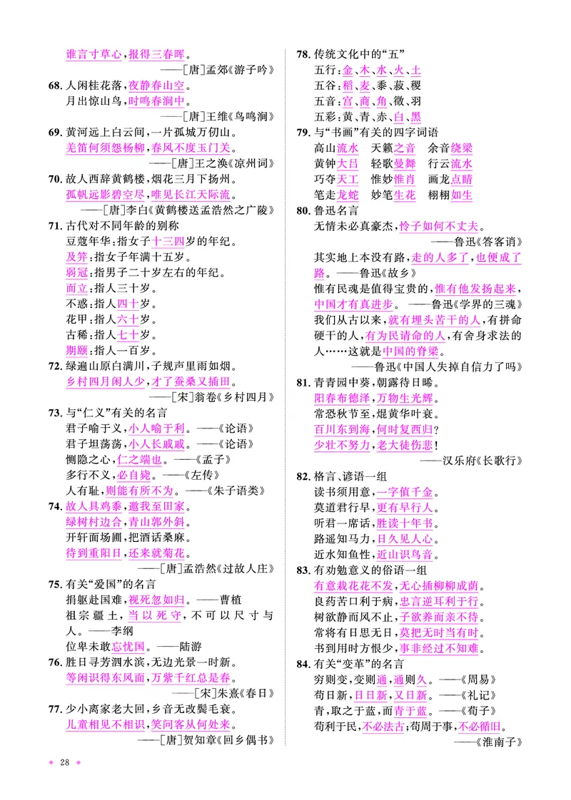 语文系统总复习知识梳理_小升初考点大全（语文英语）_语文《小升初考点大全》