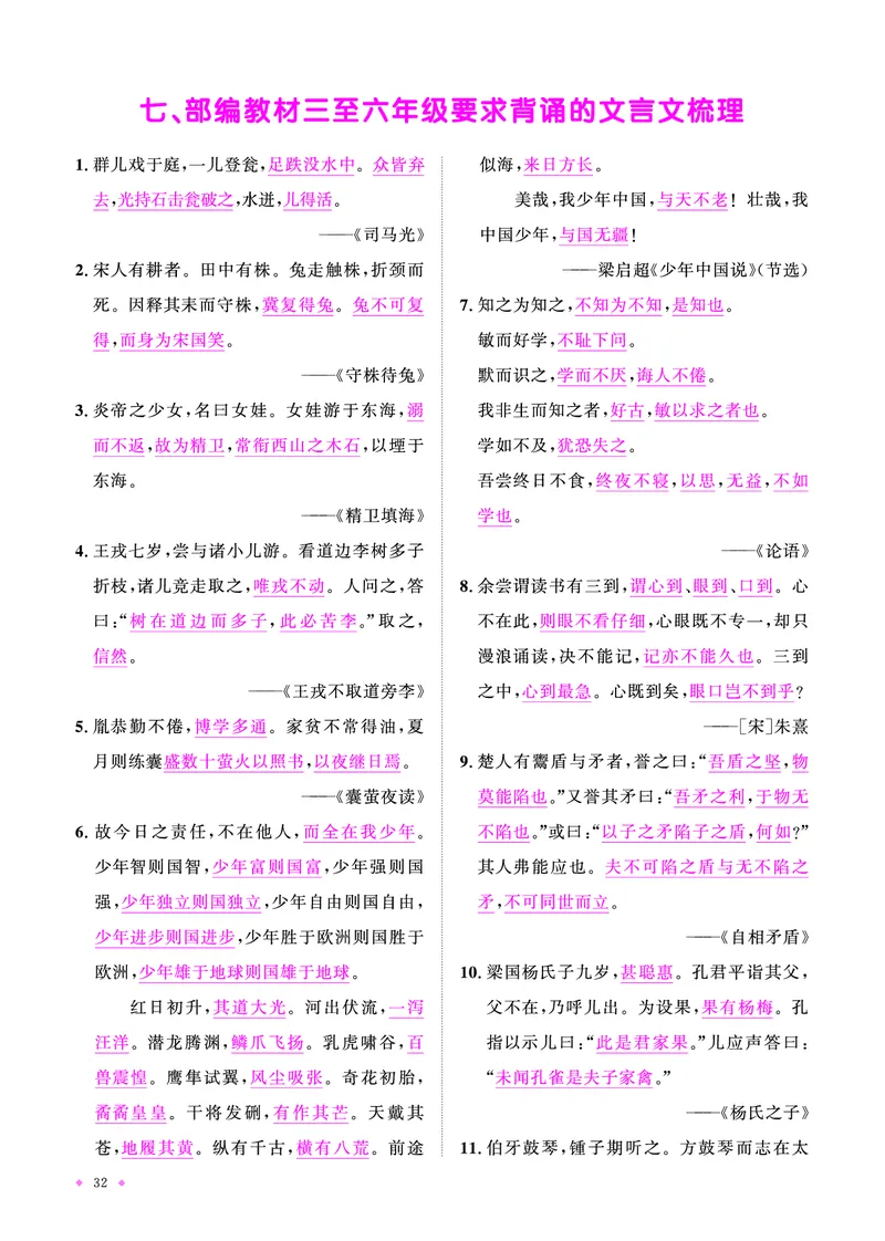 语文系统总复习知识梳理_小升初考点大全（语文英语）_语文《小升初考点大全》