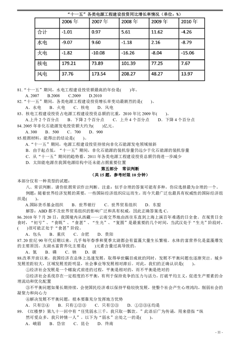 2011年广州市公务员考试《行测》真题_国考省考_省考真题_32广州公务员考试真题pdf版_广州公务员考试真题&mdash;&mdash;行测05-18PDF版_题目