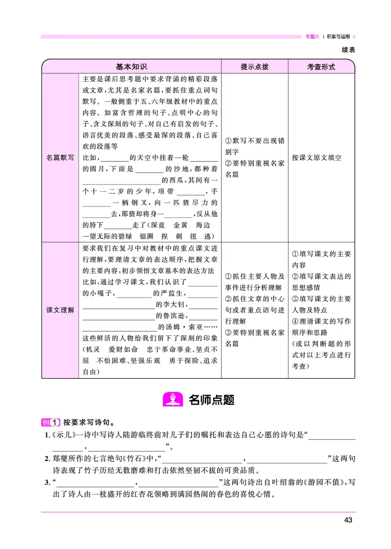 语文系统总复习考点大全_小升初考点大全（语文英语）_语文《小升初考点大全》