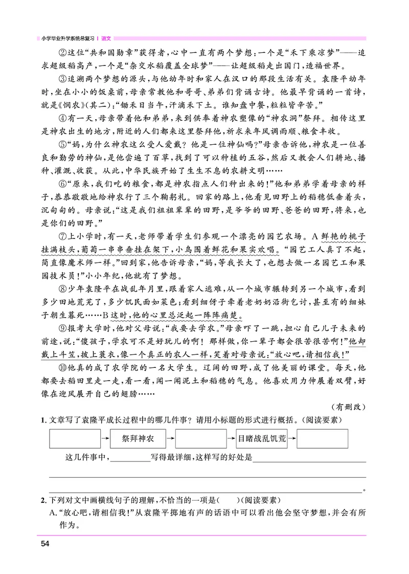 语文系统总复习考点大全_小升初考点大全（语文英语）_语文《小升初考点大全》