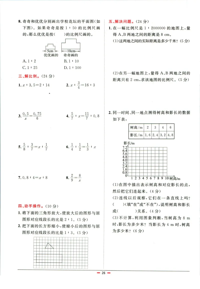 阳光同学小学毕业升学系统总复习活页专项训练数学_小升初活页专项训练（语数英科学）