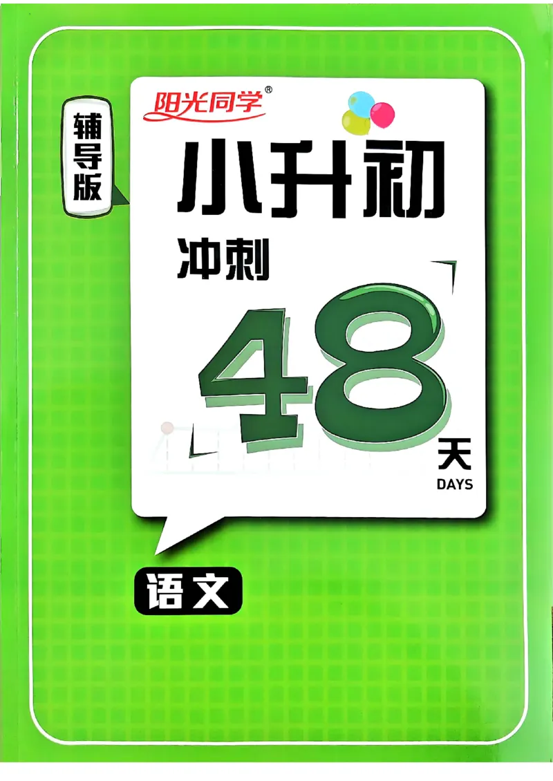 小升初语文《阳光同学冲刺48天》辅导版_小升初冲刺48天（语数英）_小升初语文《阳光同学冲刺48天》