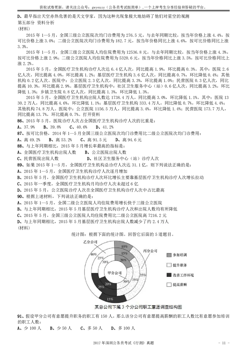 2017年深圳市公务员录用考试《行测》真题_国考省考_省考真题_33深圳公务员考试真题pdf版_深圳公务员考试真题&mdash;&mdash;行测（08~24年）_题目