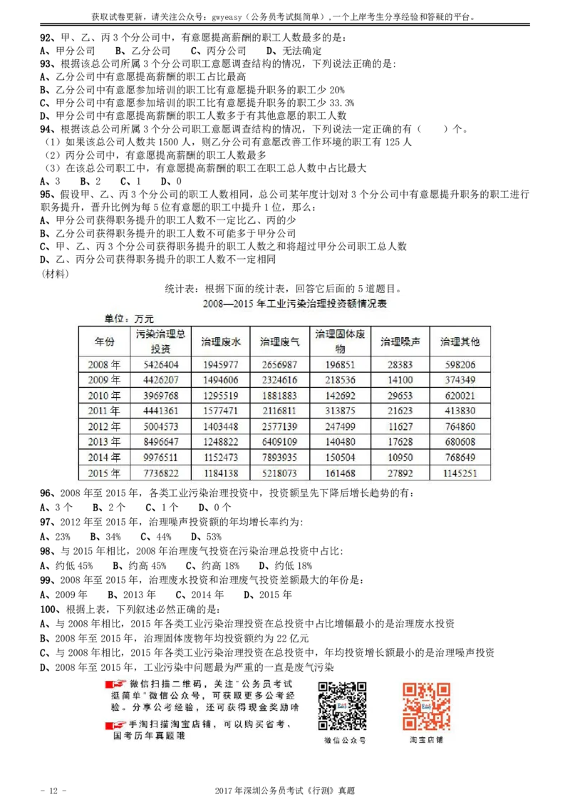 2017年深圳市公务员录用考试《行测》真题_国考省考_省考真题_33深圳公务员考试真题pdf版_深圳公务员考试真题&mdash;&mdash;行测（08~24年）_题目