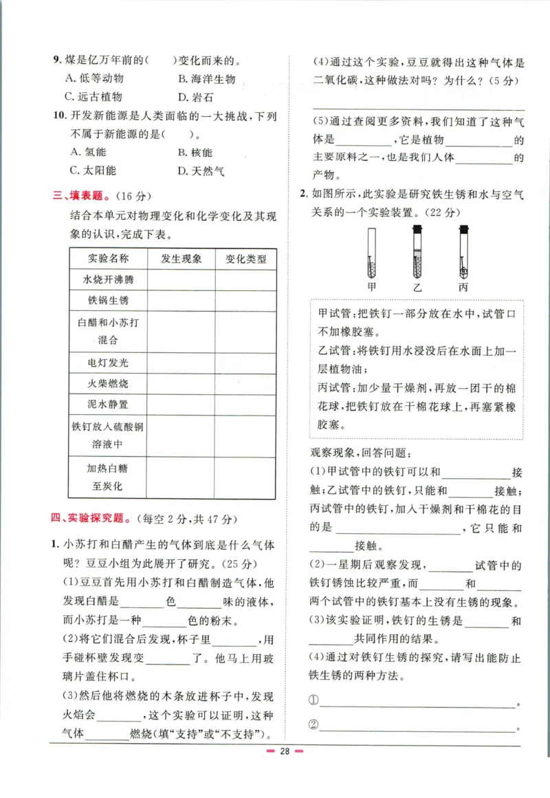 阳光同学小学毕业升学系统总复习活页专项训练科学_小升初活页专项训练（语数英科学）