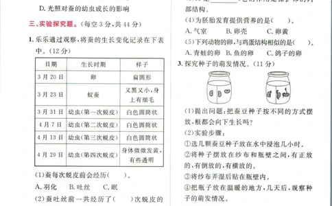 阳光同学小学毕业升学系统总复习活页专项训练科学_小升初活页专项训练（语数英科学）