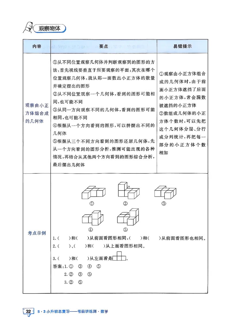数学《53小升初知识汇总》26春_2026春小升初总复习语文数学英语《53考前讲练测》含答案_数学《53小升初总复习考前讲练测》26春