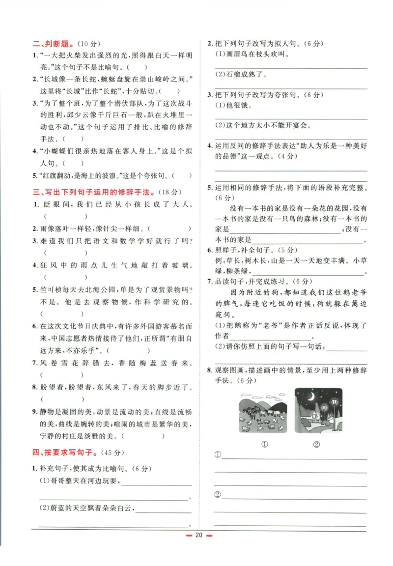 阳光同学小学毕业升学系统总复习活页专项训练语文_小升初活页专项训练（语数英科学）